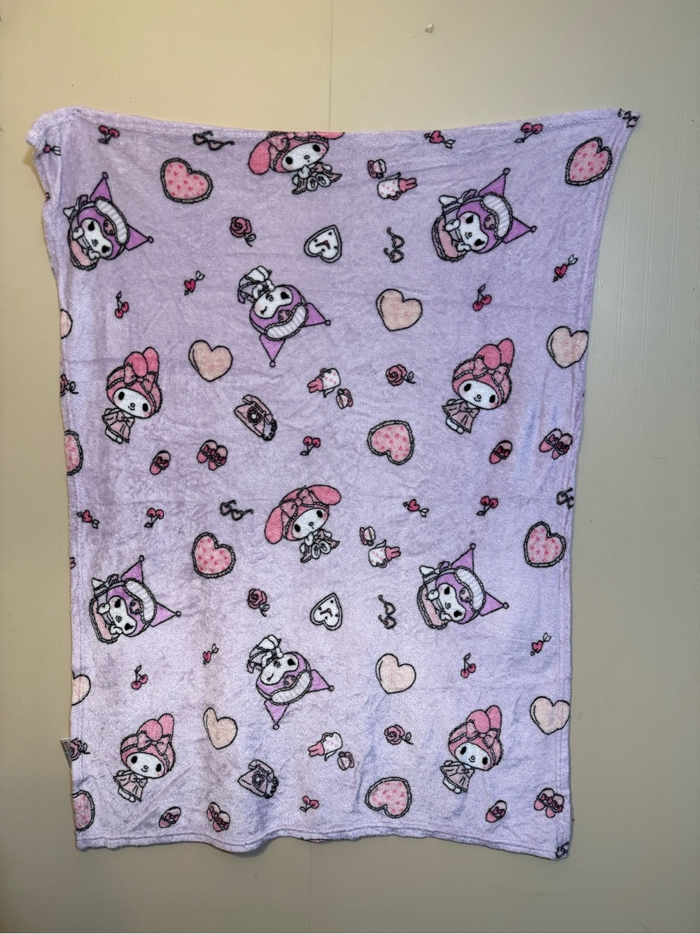 Northwest Sanrio My Melody and Kuromi Lavender Plush Throw Blanket